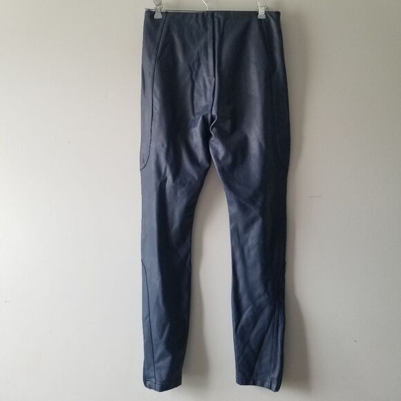 Lysse High Waist Vegan Faux Leather Leggings Navy Blue Small - Picture 7 of 7